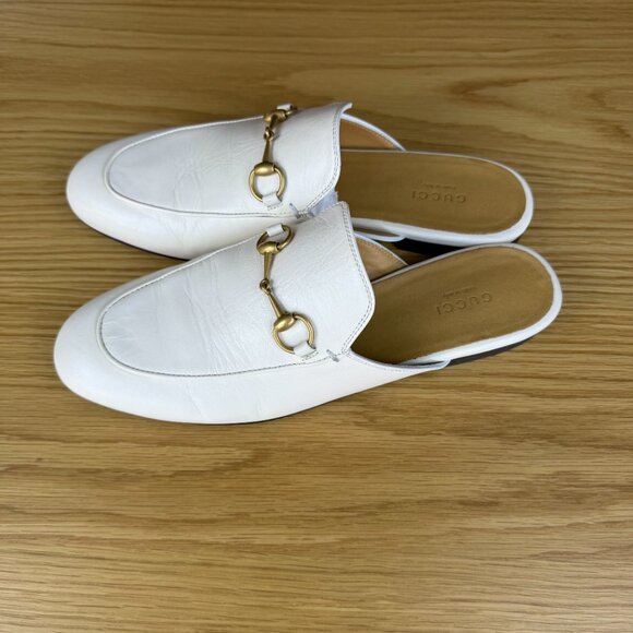 GUCCI Princetown Mules in Mystic White Size 38.5 Box, Dust Bags, Receipt! - Picture 6 of 13